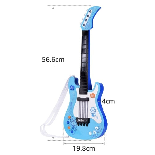 Kids Little Guitar with Rhythm Lights and Sounds Fun Educational Musical Instruments Electric Guitar Toy for Toddlers Children Boys and Girls Blue