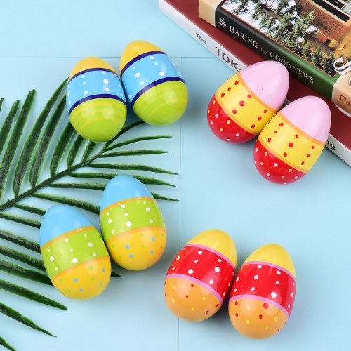 8pcs Wooden Egg Shakers Maracas