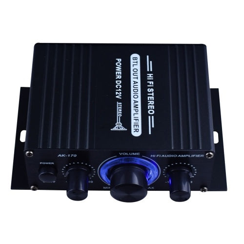 AK170 Mini Audio Power Amplifier Portable Sound Amplifier Speaker Amp for Car and Home