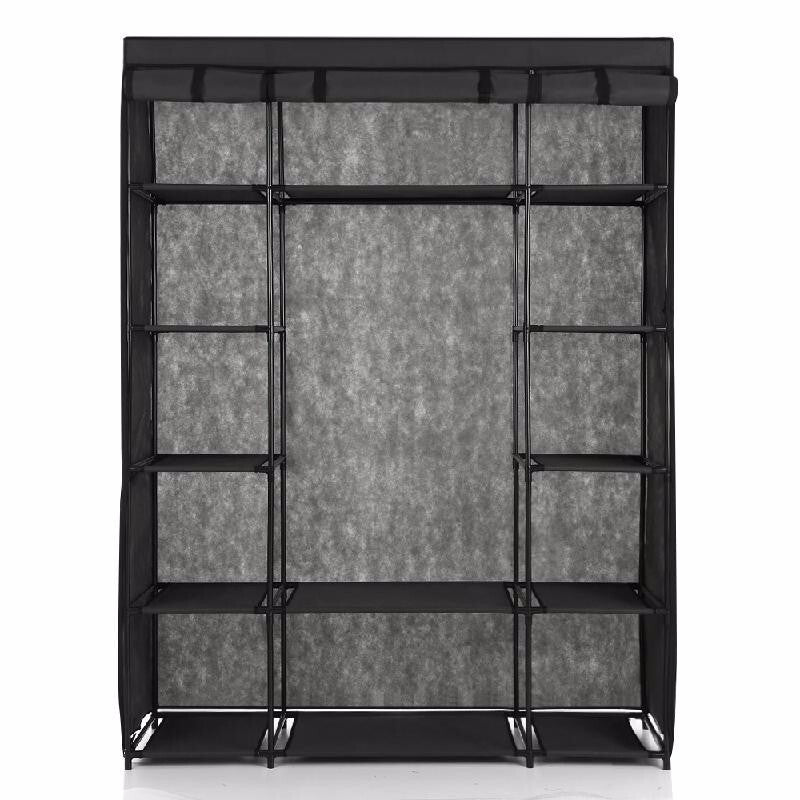 Ikayaa Modern Portable Fabric Wardrobe - Black