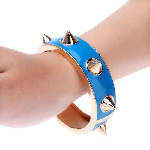 Punk Style Large Rivet Studded Bangle Alloy Bracelet