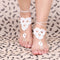 Cotton Thread Crochet Foot Chain Bracelet Anklet Patterns Beach Barefoot Sandal Pink