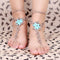 Cotton Thread Crochet Foot Chain Bracelet Anklet Flower Geometric Pattern Beach Barefoot Sandal White