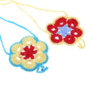 Cotton Thread Crochet Foot Chain Bracelet Anklet Colorful Flower Beach Barefoot Sandal 2#