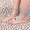 Cotton Thread Crochet Foot Chain Bracelet Anklet Colorful Flower Beach Barefoot Sandal 2#