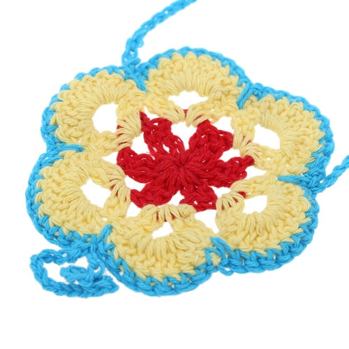 Cotton Thread Crochet Foot Chain Bracelet Anklet Colorful Flower Beach Barefoot Sandal 2#