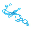 Blue Cotton Thread Crochet Foot Chain Bracelet Anklet Lovely Circles Beach Barefoot Sandal