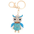 Fashional Jewelry Hollow Alloy Vintage Shinning Rhinestone Owl Pendant Key Ring Key Chain