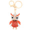 Fashional Jewelry Hollow Alloy Vintage Shinning Rhinestone Owl Pendant Key Ring Key Chain