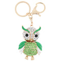 Fashional Jewelry Hollow Alloy Vintage Shinning Rhinestone Owl Pendant Key Ring Key Chain