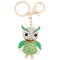 Fashional Jewelry Hollow Alloy Vintage Shinning Rhinestone Owl Pendant Key Ring Key Chain