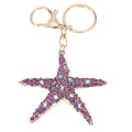 Fashional Jewelry Hollow Shinning Rhinestone Aureate Star Pendant Key Ring Key Chain