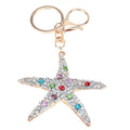 Fashional Jewelry Hollow Shinning Rhinestone Aureate Star Pendant Key Ring Key Chain