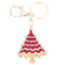 Fashional Jewelry Hollow Shinning Rhinestone Aureate Christmas Tree Pendant Key Ring Key Chain