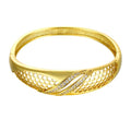 Brass Bangle Bracelet Embedded with AAA Zircon with An Opening & Hexagon Nets Golden & Rose Golden Fashional Accessories for Women