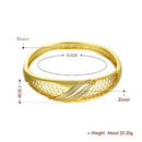 Brass Bangle Bracelet Embedded with AAA Zircon with An Opening & Hexagon Nets Golden & Rose Golden Fashional Accessories for Women