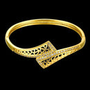 Brass Bangle Bracelet Embedded with AAA Zircon with An Opening & Triangle Nets Golden & Rose Golden Fashional Accessories for Women