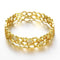 Hollow Brass Bangle Bracelet Embedded with AAA Zircon with An Opening Golden & Rose Golden Fashional Accessories for Women