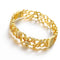 Hollow Brass Bangle Bracelet Embedded with AAA Zircon with An Opening Golden & Rose Golden Fashional Accessories for Women