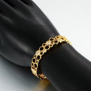 Hollow Brass Bangle Bracelet Embedded with AAA Zircon with An Opening Golden & Rose Golden Fashional Accessories for Women