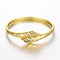 Brass Bangle Bracelet Embedded with AAA Zircon with An Opening & Hollow Lines Golden & Rose Golden Fashional Accessories for Women