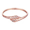 Brass Bangle Bracelet Embedded with AAA Zircon with An Opening & Hollow Lines Golden & Rose Golden Fashional Accessories for Women