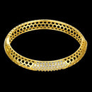 Hollow Hexagons Brass Bangle Bracelet Embedded with AAA Zircon with An Opening Golden & Rose Golden Fashional Accessories for Women