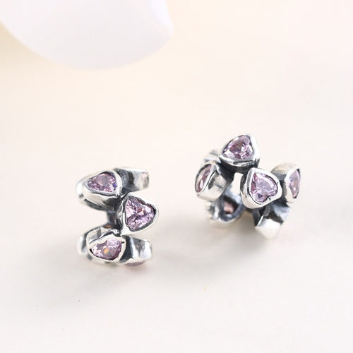 Romacci Pink Rose Enamel Bead S925 Sterling Silver for European Charm Bracelet DIY Women Jewelry