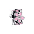 Romacci Pink Rose Enamel Bead S925 Sterling Silver for European Charm Bracelet DIY Women Jewelry