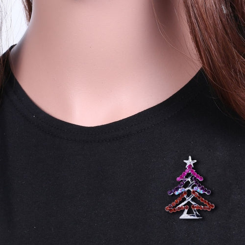 Charming Shining Rhinestone Christmas Tree Starfish Brooch Collar Clip Pin Scarf Buckle Holiday Gift