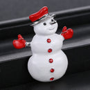 Bling Christmas Winter Snowman Brooch Collar Pin Cute Party Rhinestone Jewelry Scarf Buckle Holiday Gift