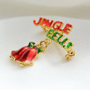 Bling Bling Christmas Santa Claus Brooch Crystal Rhinestone Collar Pin Scarf Buckle Gift