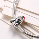 Romacci S925 Sterling Silver Puppy Electroplated Bead Enameled Red for 3mm Lucky Charm Bracelet DIY