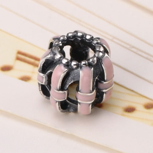 Romacci S925 Sterling Silver Cute Enamel Christmas Charm Bead for DIY Bracelet