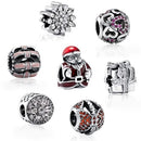 Romacci S925 Sterling Silver Cute Enamel Christmas Charm Bead for DIY Bracelet