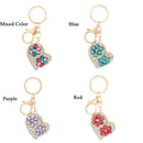 Fashion Jewelry Hollow Shinning Rhinestone Crystal Heart Pendant Car Keyring Key Chain for Gift