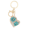 Fashion Jewelry Hollow Shinning Rhinestone Crystal Heart Pendant Car Keyring Key Chain for Gift