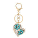 Fashion Jewelry Hollow Shinning Rhinestone Crystal Heart Pendant Car Keyring Key Chain for Gift