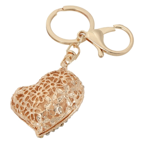 Fashion Jewelry Hollow Shinning Rhinestone Crystal Heart Pendant Car Keyring Key Chain for Gift