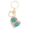 Fashion Jewelry Hollow Shinning Rhinestone Crystal Heart Pendant Car Keyring Key Chain for Gift