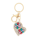 Fashion Jewelry Hollow Shinning Rhinestone Crystal Heart Pendant Car Keyring Key Chain for Gift