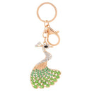 Beautiful Shining Crystal Rhinestone Peafowl Peacock Pendant Key Ring Fashion Women Jewelry Car Key Chain Purse Handbag Charm Accessory Gift