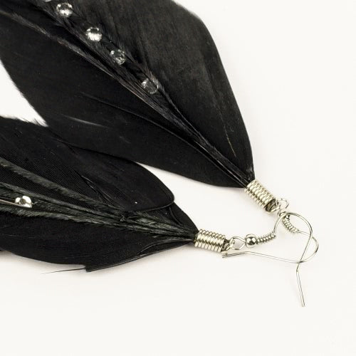 Trendy Fashion Cute Long Feather Tassel Drop Dangle Chandelier Earring Eardrop Women Girl Jewelry Accessory Gift