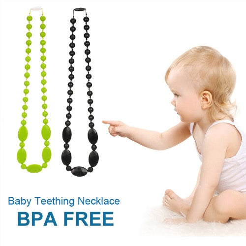 100% Food Grade Silicone Teething Necklace Soft Beads for Chew Baby Toddler Nursing Jewelry Toy for Mom to Wear BPA Free EN71 F963 FDA Certificate