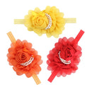 13 Pcs Lovely Baby Girls Rose Flower Headband with Double Layers of Beads Photography Hairband Headwear Accessories for Infants