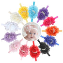 13 Pcs Lovely Baby Girls Rose Flower Headband with Double Layers of Beads Photography Hairband Headwear Accessories for Infants