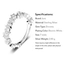 JURE 925 Sterling Silver Ring Zirconia Wedding Engagement Ring Star-shaped Proposal Bridal Halo Replacement