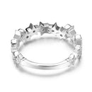 JURE 925 Sterling Silver Ring Zirconia Wedding Engagement Ring Star-shaped Proposal Bridal Halo Replacement