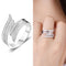 JURE 925 Sterling Silver Ring Zirconia Wedding Engagement Ring Proposal Bridal Halo Replacement