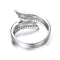 JURE 925 Sterling Silver Ring Zirconia Wedding Engagement Ring Proposal Bridal Halo Replacement